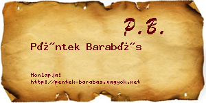 Péntek Barabás névjegykártya